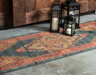 Unique Loom Navy Blue Arsaces Sahand 2' 7 x 6' 7 Runner Rug