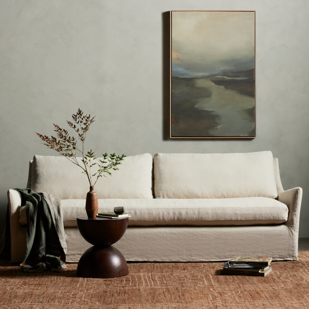 Monette Slipcover Sofa-94"-Natural