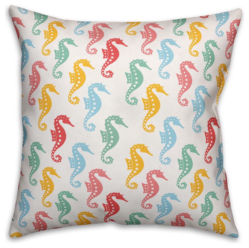 Colorful Seahorses 16x16 Spun Poly Pillow