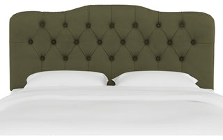 Aaron Full Tufted Headboard, Velvet Loden