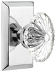 Studio Plate Passage Oval Fluted Crystal Glass Knob, Bright Chrome