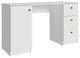 Modern Desk, Spacious Rectangular Top With Drawers & Single Door Cabinet, White