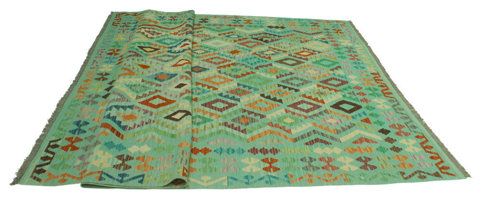 Sangat Kilim Lucia Light green/Rust Rug, 8'3x11'1