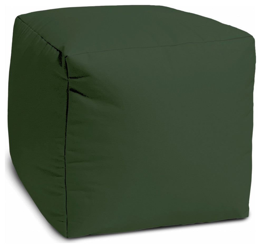 17  Cool Moss Green Solid Color Indoor Outdoor Pouf Ottoman