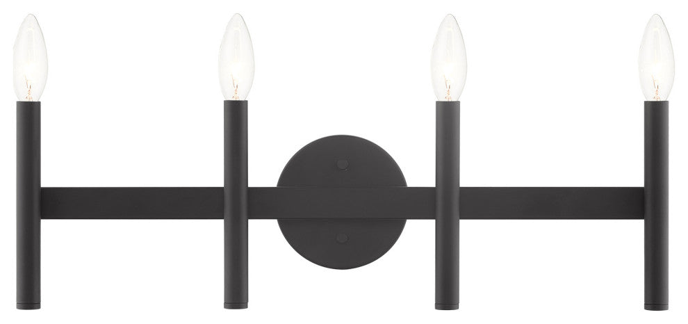 Black Mid Century Modern, Urban, Scandinavian, Minimal Vanity Sconce