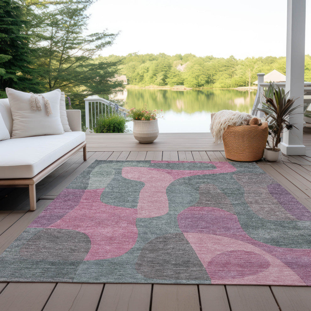 Machine Washable Indoor/Outdoor Chantille ACN1867 Blush 2'6" x 3'10" Rug