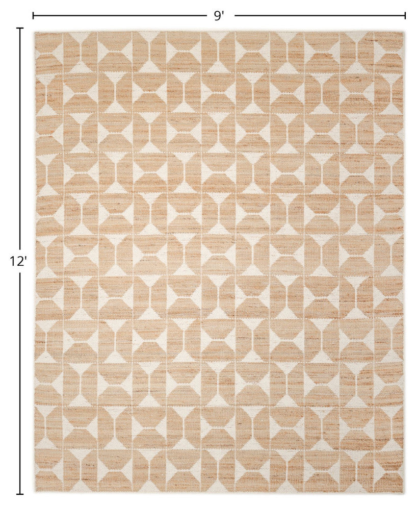 Elle Handmade Area Rug Ivory, 9' 0" X 12' 0"