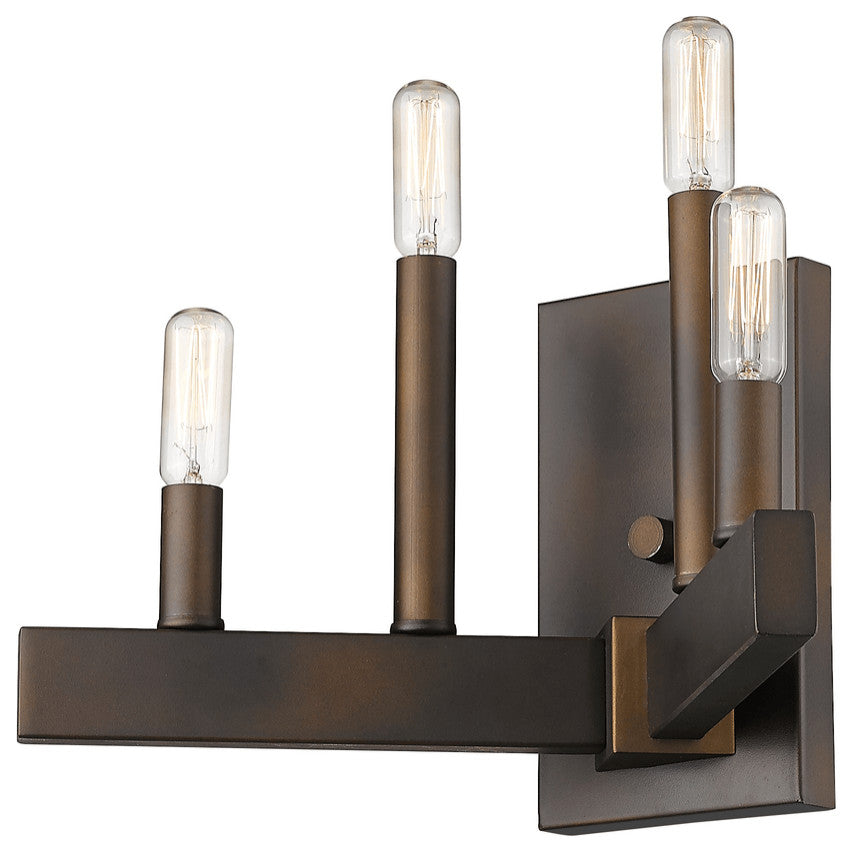 Four Light Bronze Metal Vintage Wall Sconce