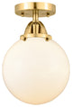 Beacon Semi-Flush Mount, Satin Gold, Matte White, Matte White