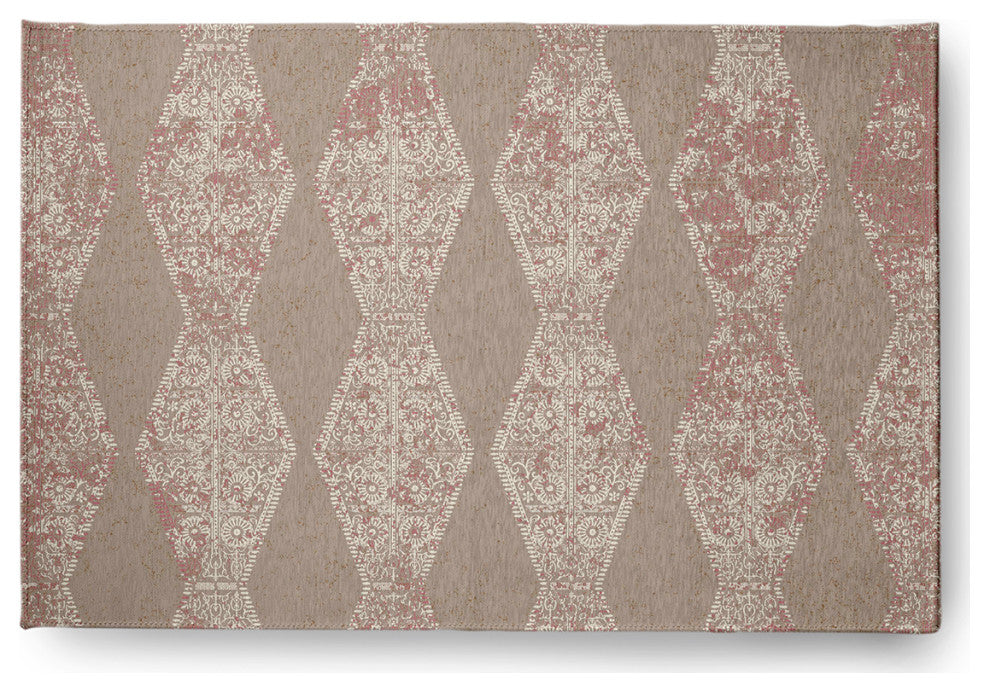 Pyramid Stripe Chenille Rug, Tan, 2'x3'
