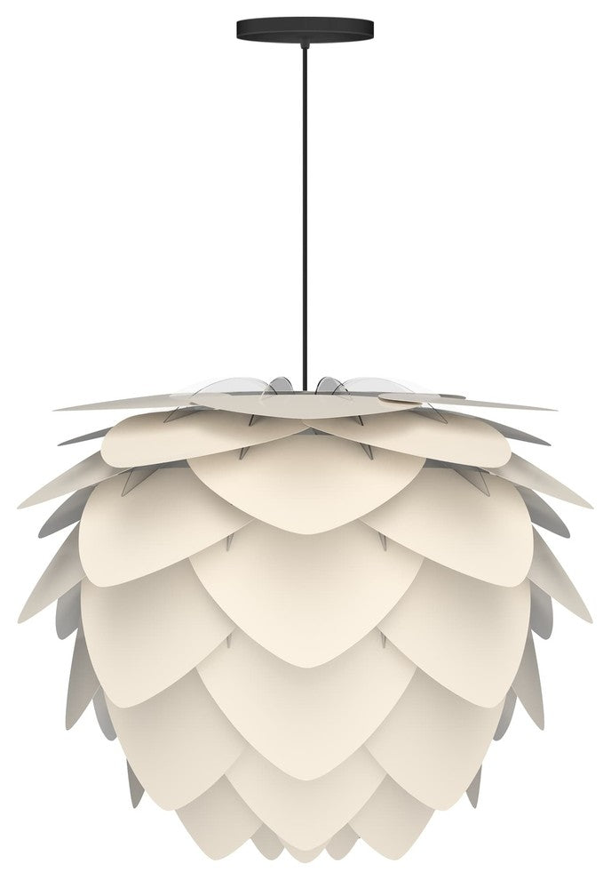 Aluvia Hardwired Pendant, Pearl/Black, Medium