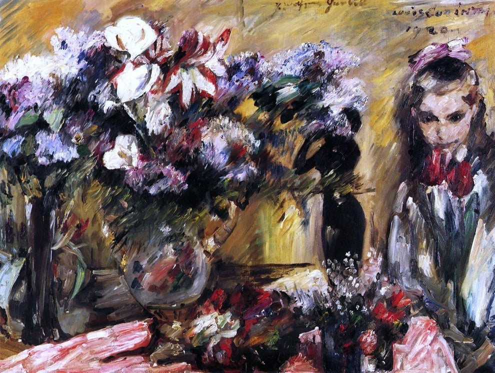 Lovis Corinth Flowers and Wilhelmine, 21"x28" Wall Decal Print