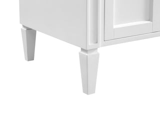 Home Living Vanity with Carrara White Marble Countertop, White, 60", Double Sink