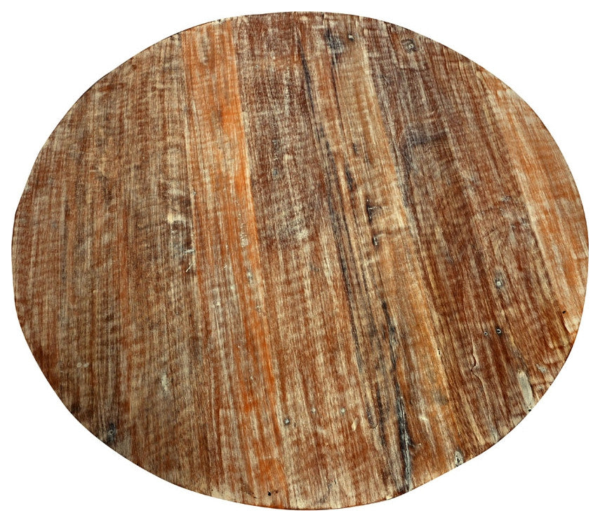 Rustic Reclaimed Solid Wood Handmade 36" Round Tapered Sides Barrel Coffee Table
