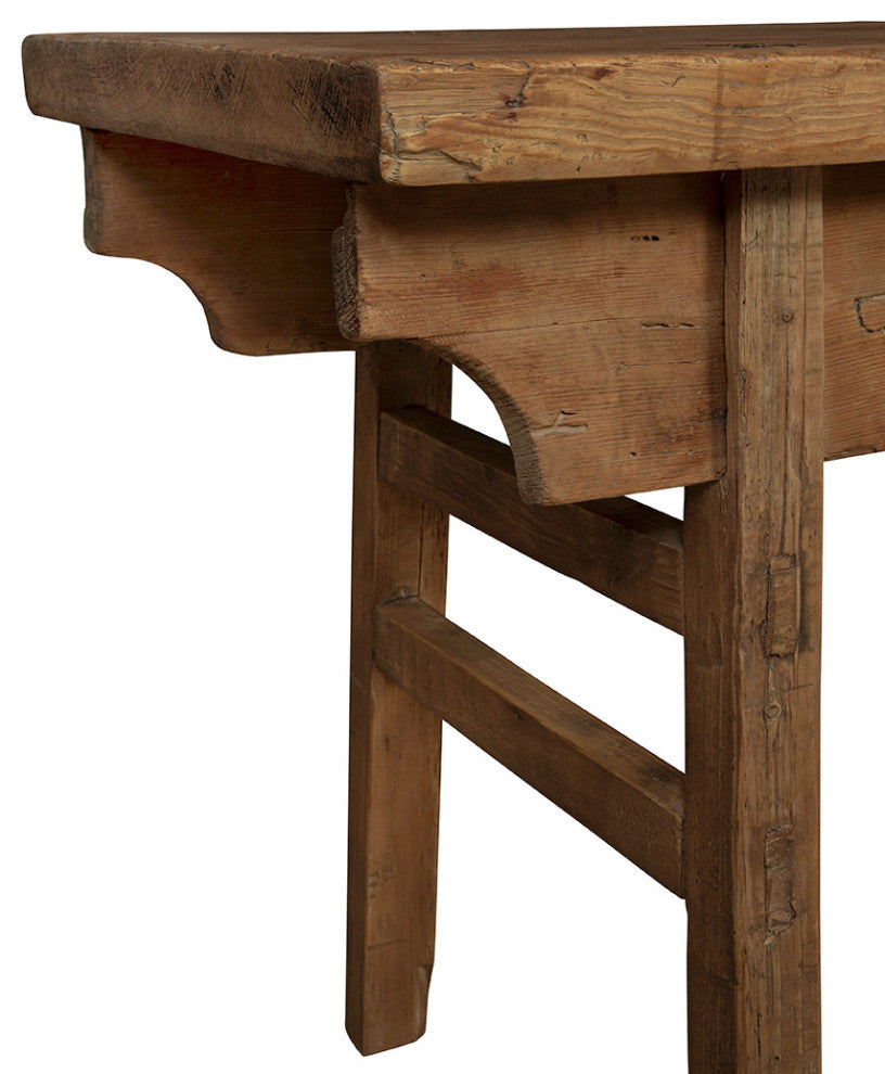 Large Peasant 82" Wide Antique Elm Console, Natural