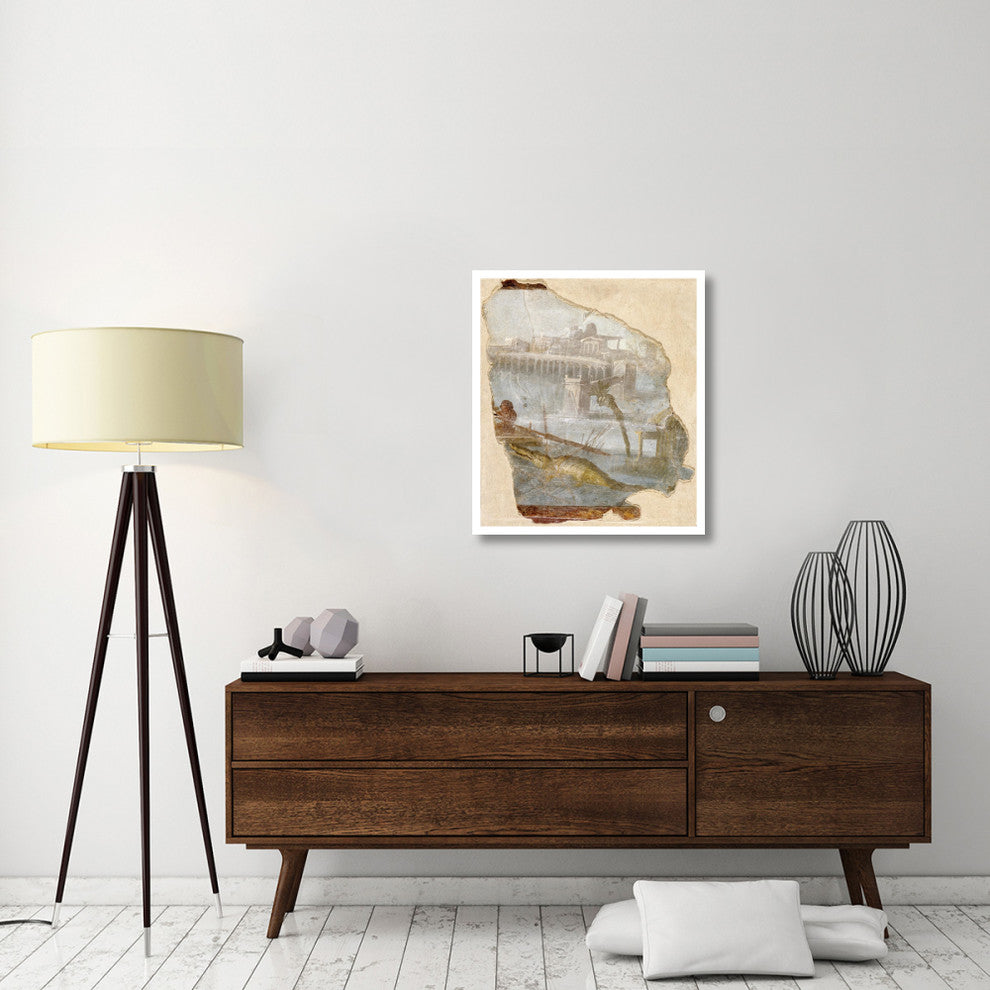 "Fresco Fragment with Nilotic Landscape" Paper Art, 28"x32"