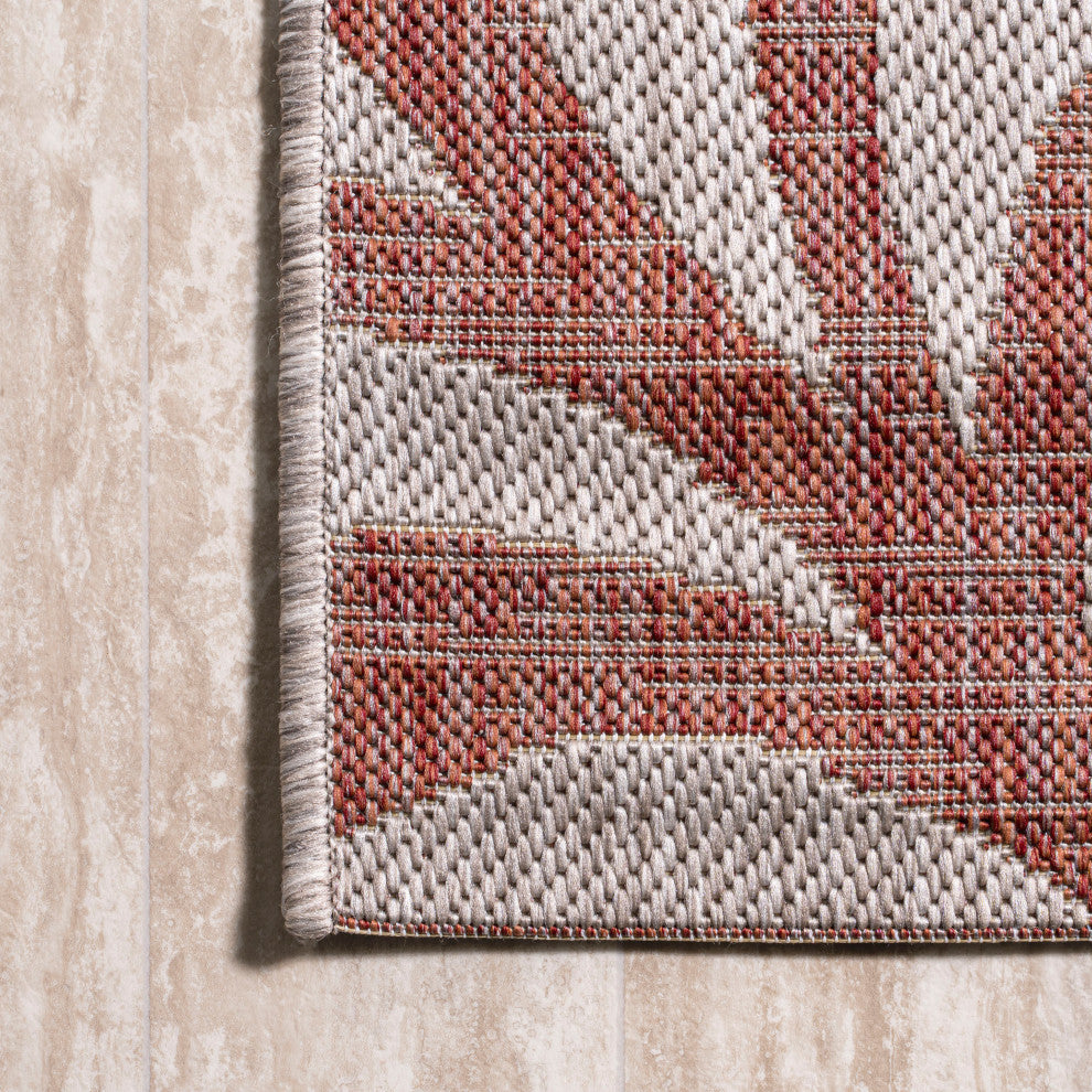 Vine All Over Indoor/Outdoor Red/Beige 8'x10' Area Rug
