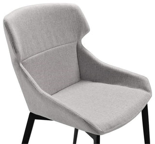 Armen Living Kenna Modern Fabric Dining Chair in Black (Set of 2)
