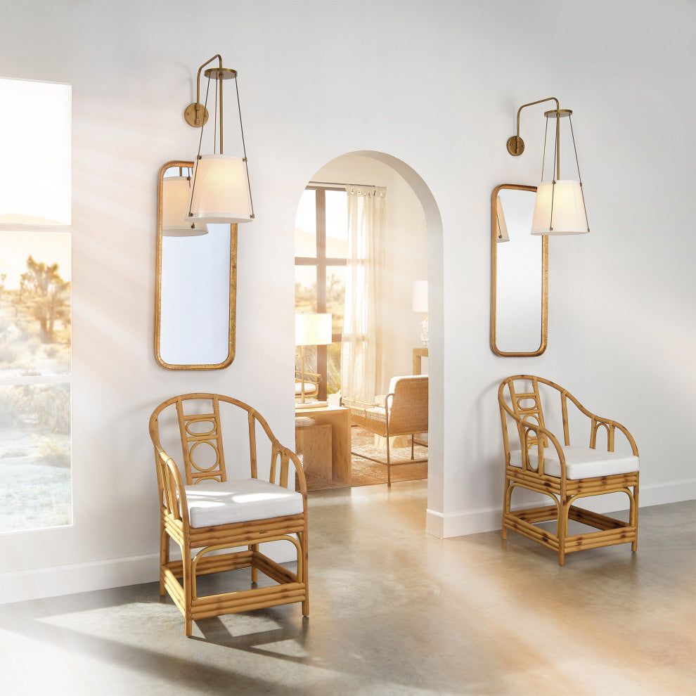 Capital Iron Rectangle Mirror, Gold Leaf Metal