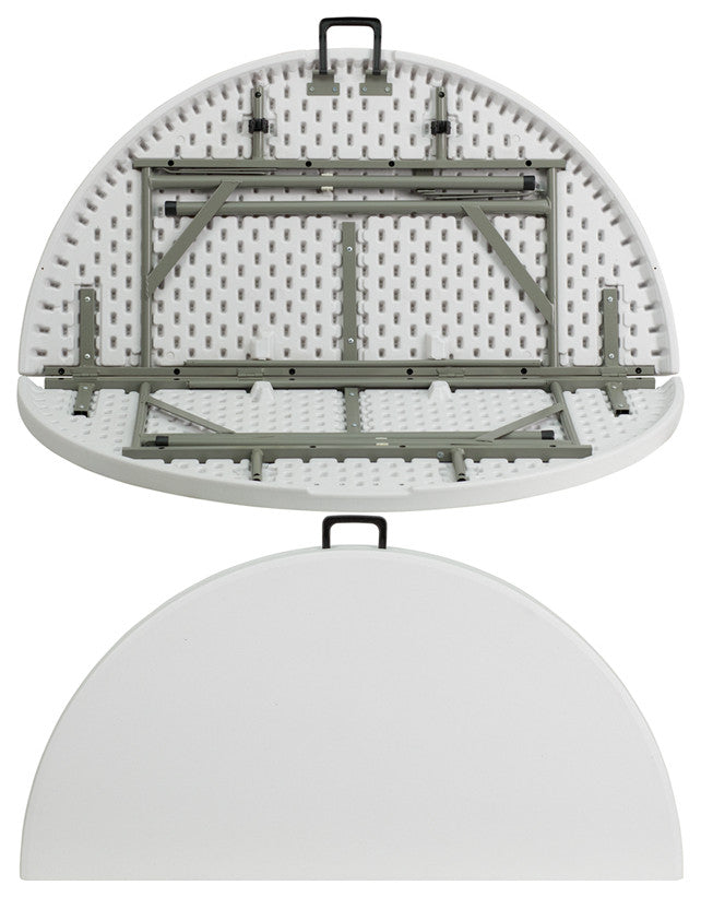 48'' Round Bi-Fold Granite White Plastic Folding Table