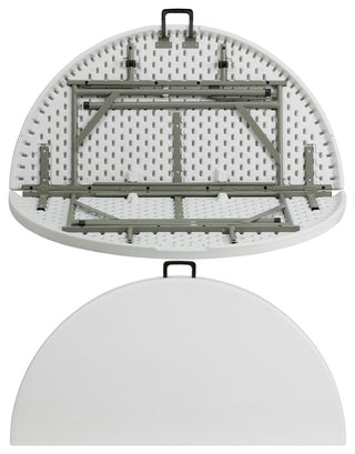 48'' Round Bi-Fold Granite White Plastic Folding Table