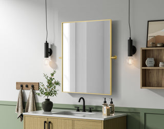 Home Living 40x30 Pivot Mirror, Brass