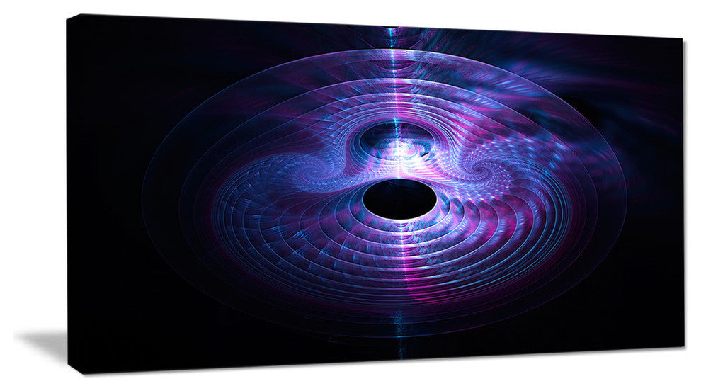 Bright Blue Magical Lights, Oversized Abstract Canvas Art Print, 60x28