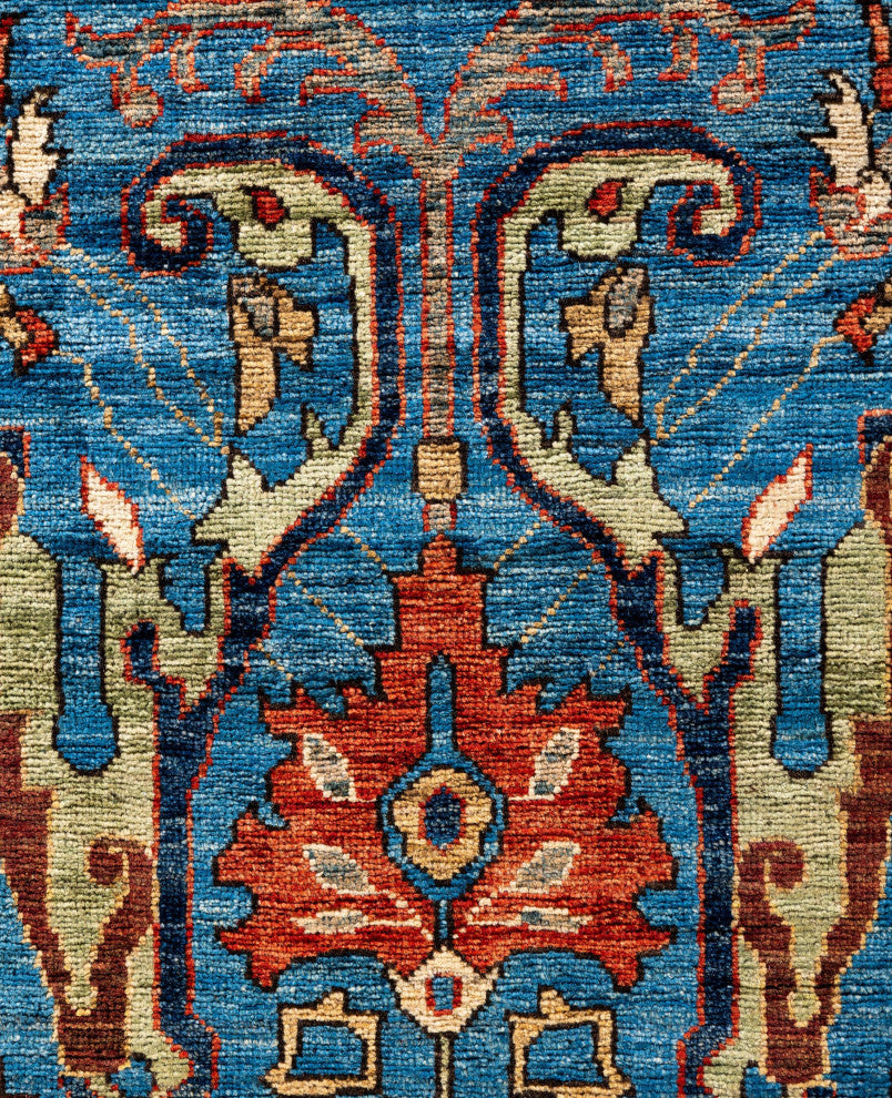Serapi One-of-a-Kind Hand-Knotted Area Rug Light Blue, 2'9" x 9'7"