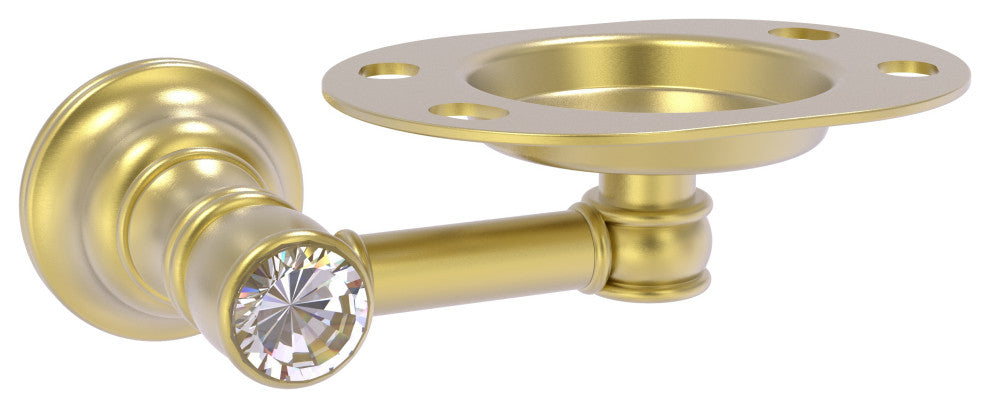 Carolina Crystal Tumbler and Toothbrush Holder, Satin Brass