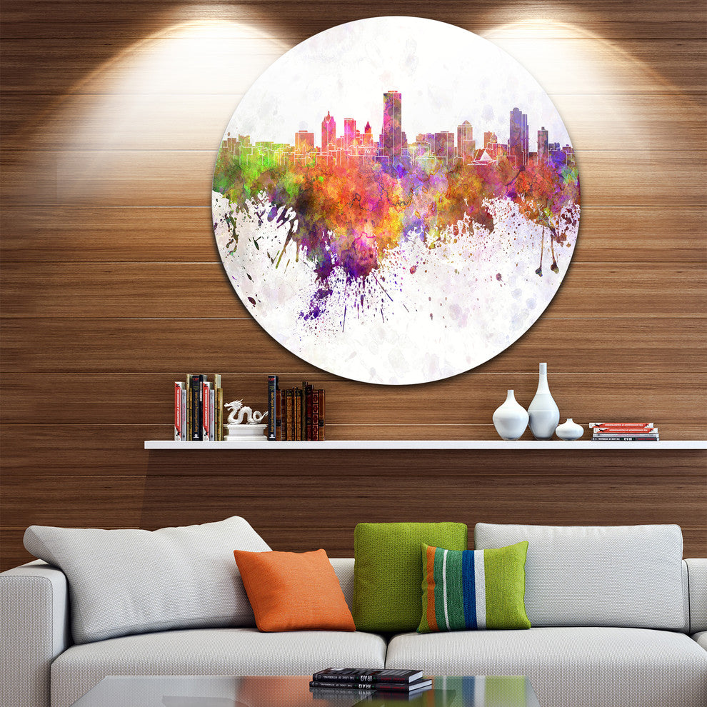 Milwaukee Skyline, Cityscape Round Wall Art, 11"