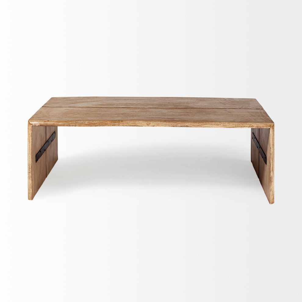 48" Brown Solid Wood Coffee Table