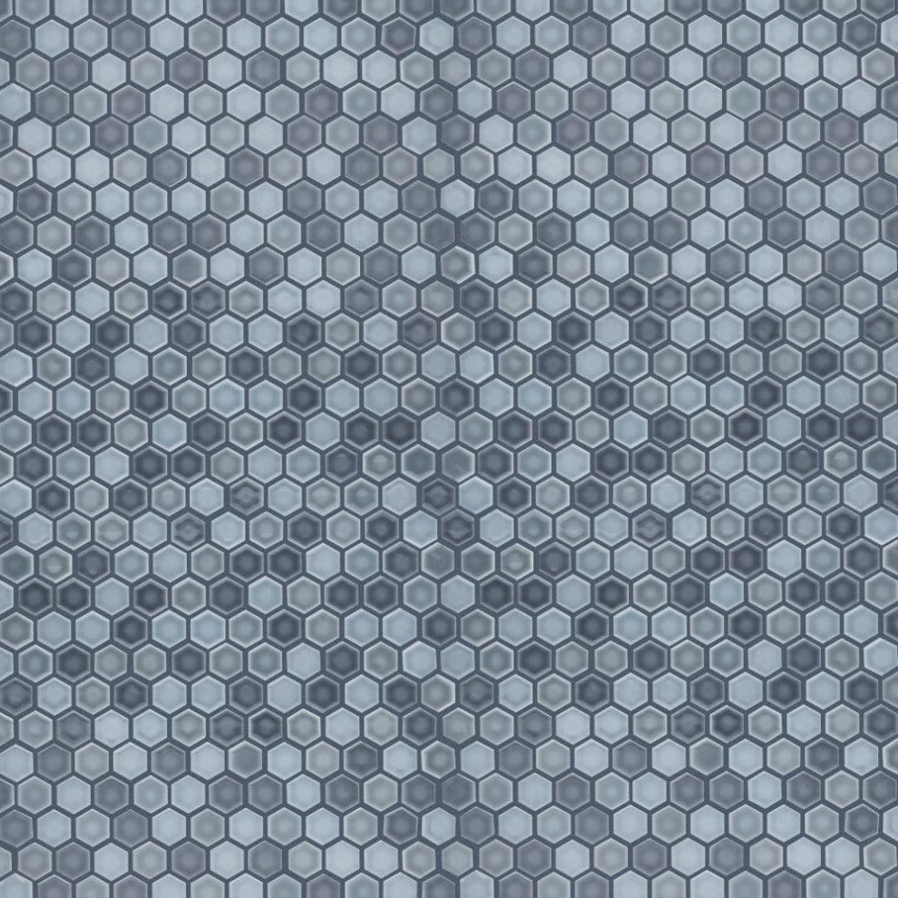 Hudson 1" Hex Stillwater Porcelain Floor and Wall Tile