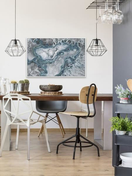 "Icy Layers" Floater Framed Painting Print on Canvas, 24"x16"