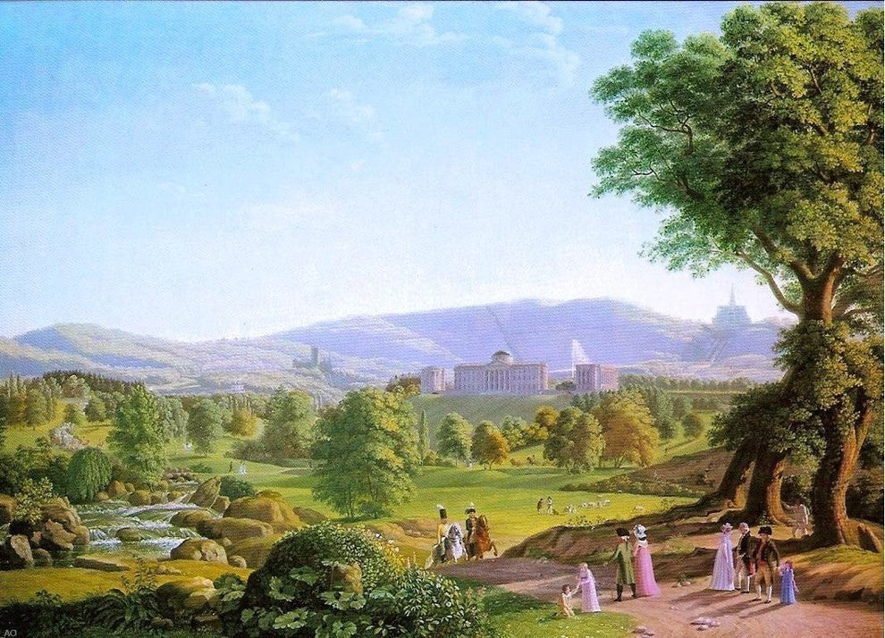 Johann Erdmann Hummel Schloss Wilhelmshohe with the Habichtswald Wrapped Canvas