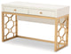 Antoinette 2 Drawer Vanity Desk White & Gold, Vanity Desk Only