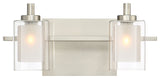 Kolt 2-Light Bath Vanity, Brushed Nickel