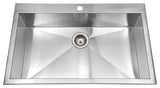 Houzer BLS-3322 Zero Radius Topmount Stainless Steel 1-Hole Large Kitchen Sink