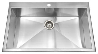Houzer BLS-3322 Zero Radius Topmount Stainless Steel 1-Hole Large Kitchen Sink