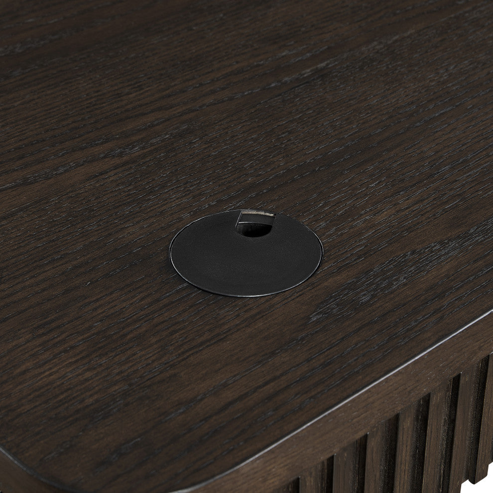Contemporary Wood Credenza, Office Desk, Brown