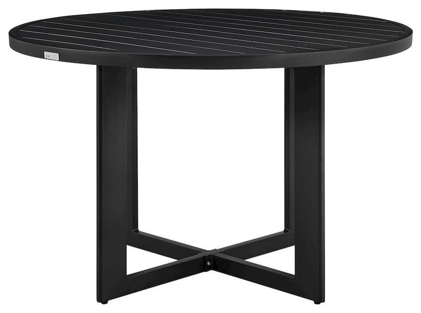 Cayman Outdoor Patio Round Dining Table in Aluminum