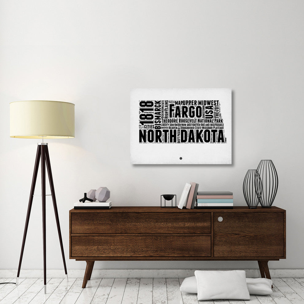 "North Dakota Word Cloud 2" Fine Art Print