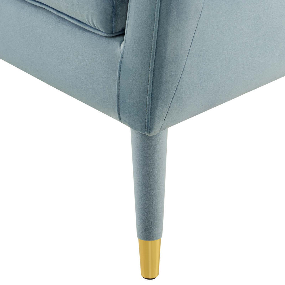 Armchair Accent Chair, Set of 2, Velvet, Blue, Modern, Living Lounge Hospitality