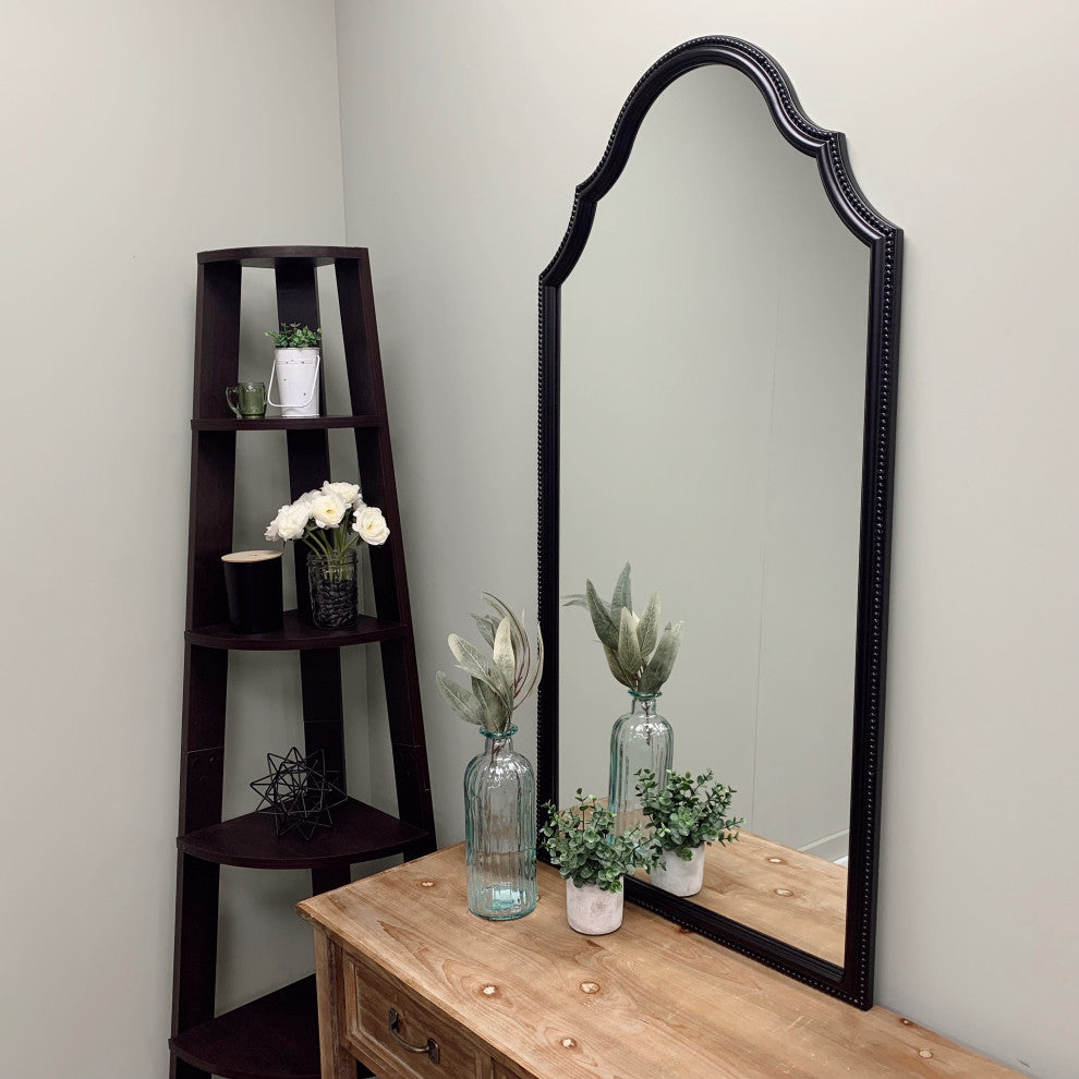 Liffey Framed Full Length Mirror, Peaks Cathedral, 23x47, Matte Black