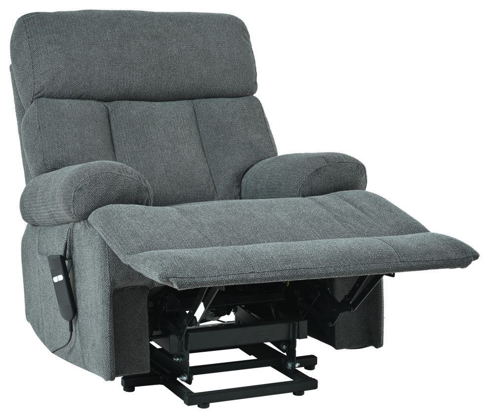 GDF Studio Oversized Power Lift Recliner Chair for Seniors, Remote Control, Dark Gray