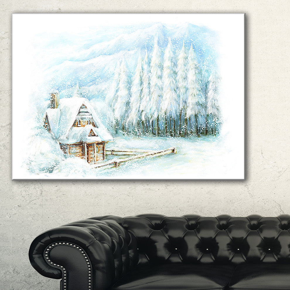 "Christmas Winter Happy Scene" Landscape Wall Art, 40"x20"