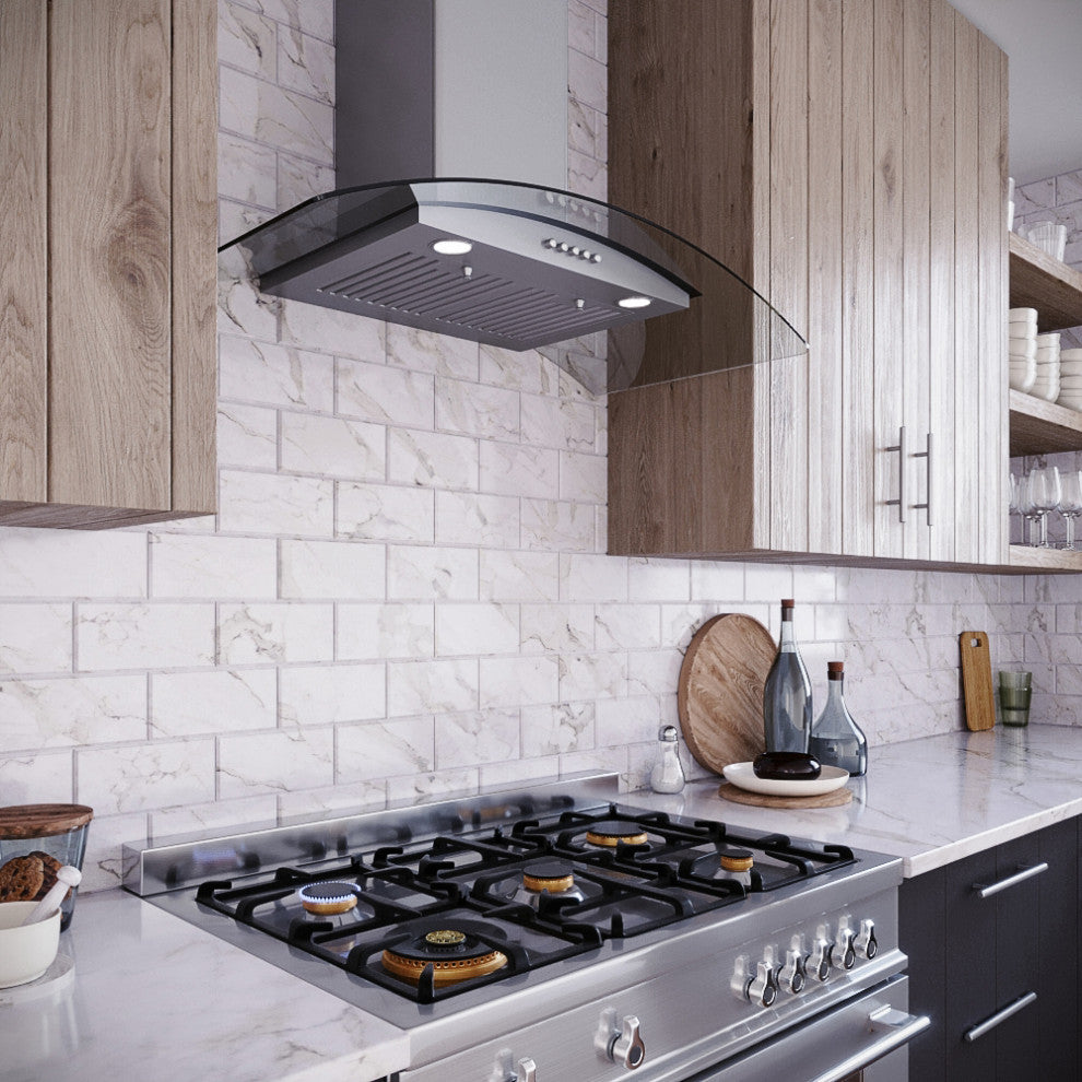 Streamline 36" Matteo Ducted Wall Mount Range Hood, Stainless Steel