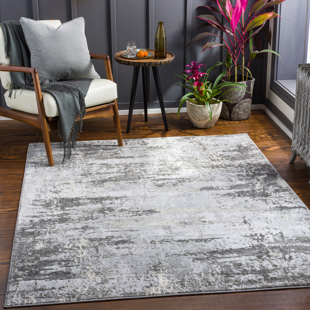 Surya Enfield ENF-2312 Machine Woven Area Rug, Charcoal, 8'10" x 12'