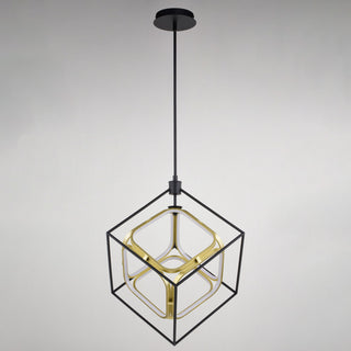 Anson 1-Light Integrated LED Geometric Matte Black/Gold Pendant Light