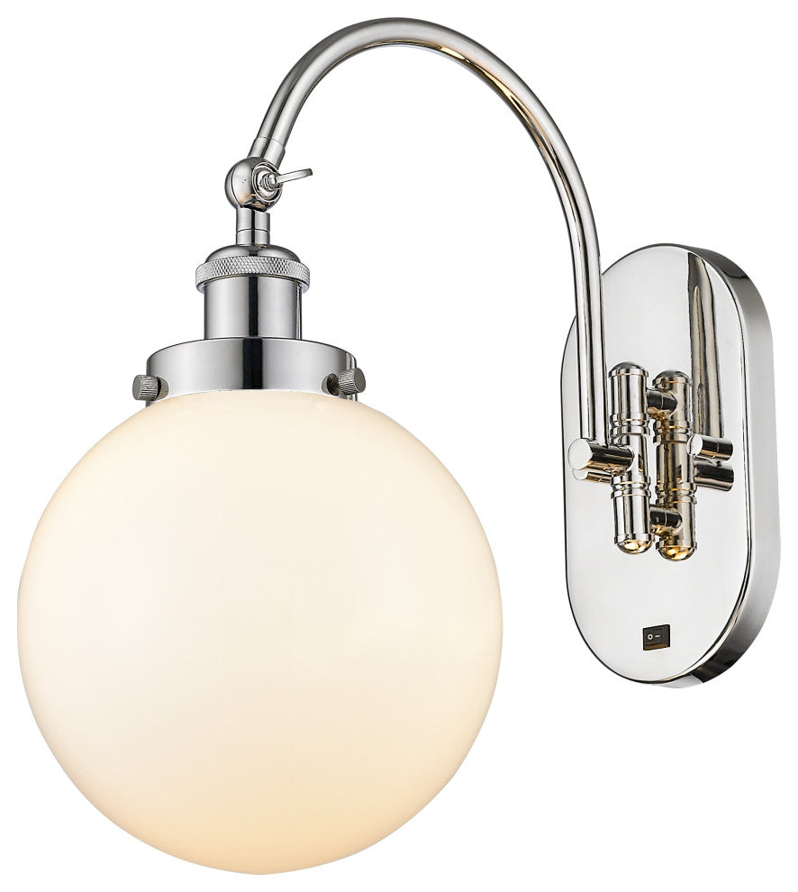 Innovations 918-1W-PN-G201-8-LED 1-Light Sconce, Polished Nickel