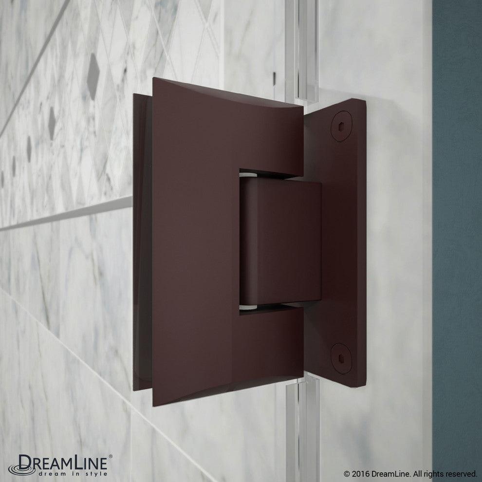 Unidoor Plus 55-1/2"x34-3/8"x72" Shower Enclosure, Oil Rubbed Bronze Finish